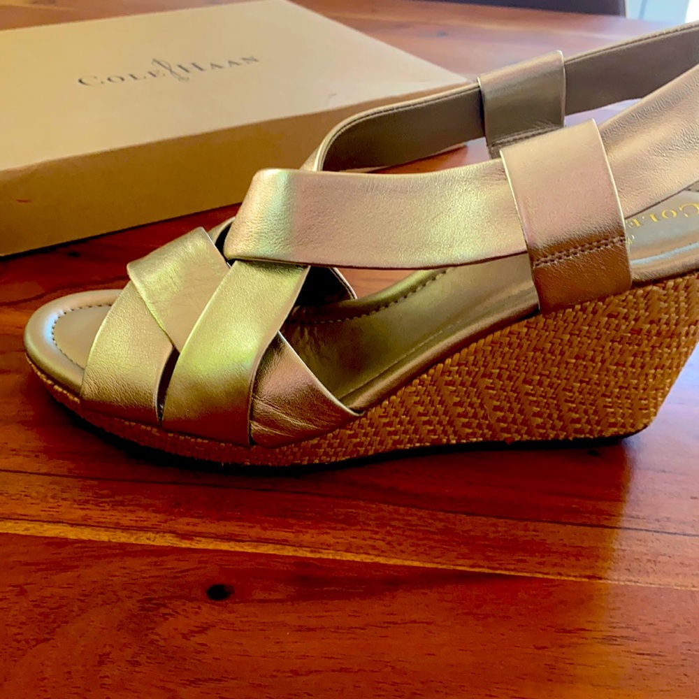 Cole Haan Nike air Dinah sandal 85 white gold